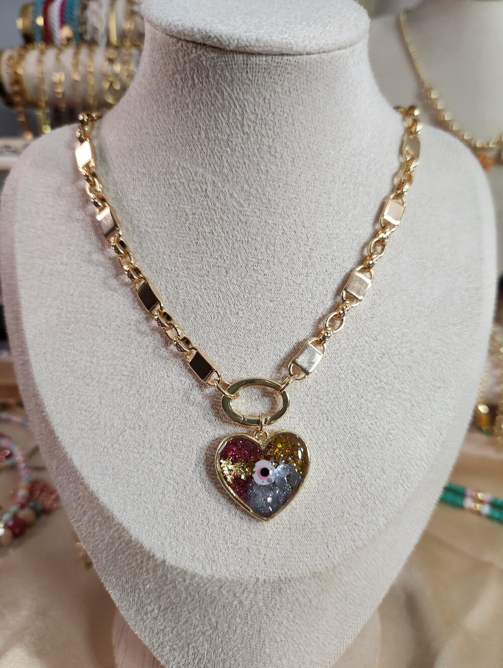 14k Gold Plated Evil Eye Necklace